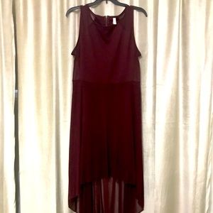 Xhilaration High-Low Burgundy Sheer Dress